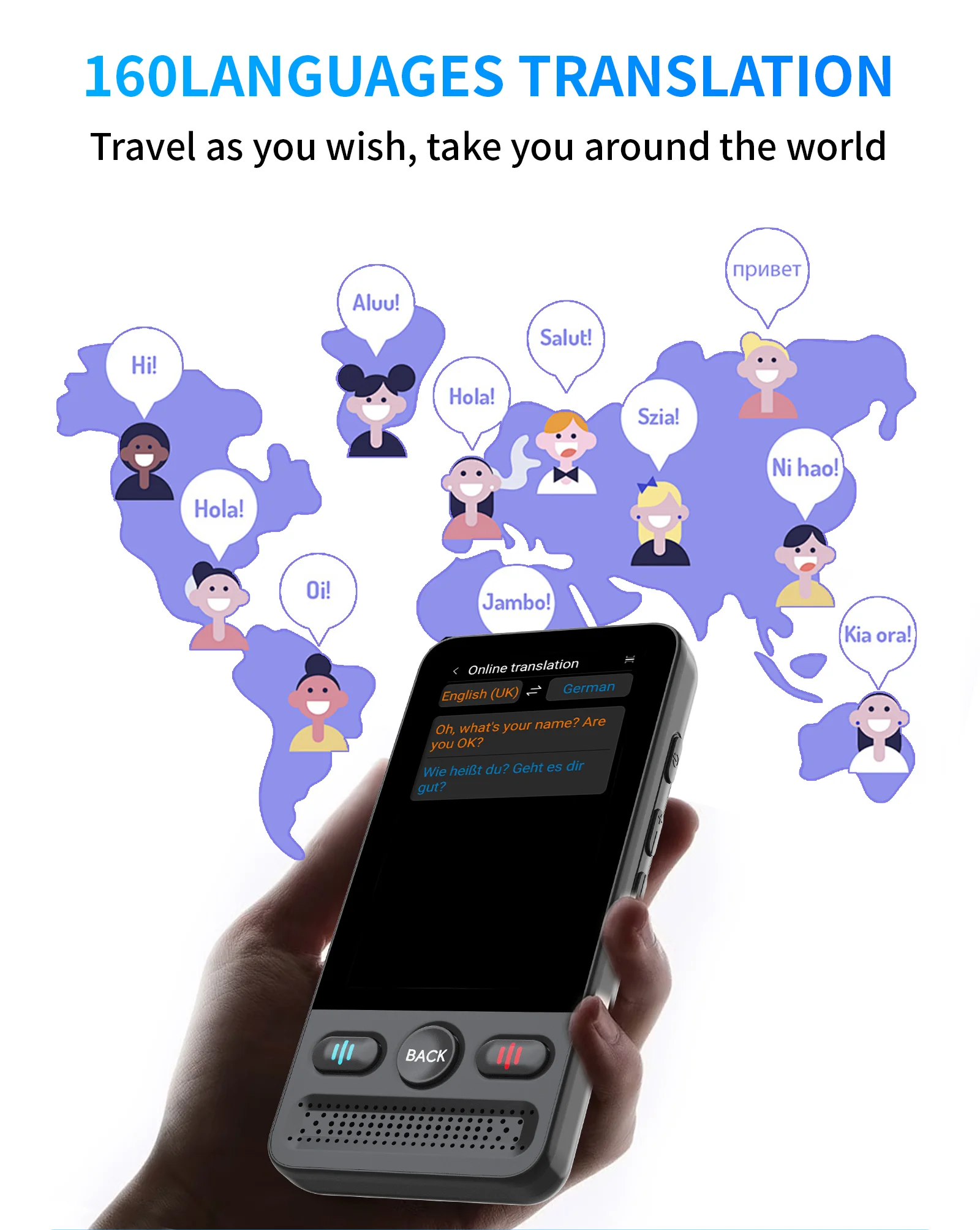 T13 Smart AI Translator Voice 160 Language Online Translate Photo Portable Real Time Chatgpt Translation Device for Travel