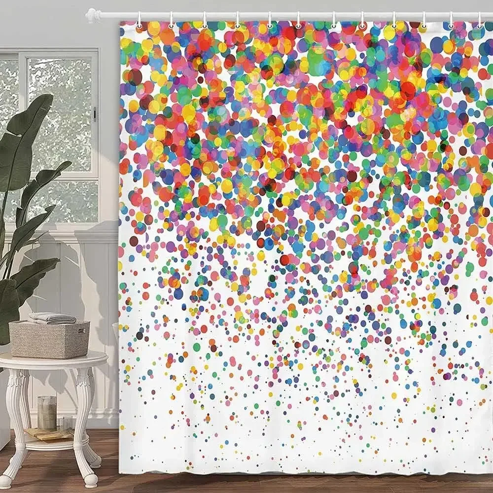 

Свадебная праздничная вечеринка, геометрическая цветная занавеска для душа в горошек, декоративные аксессуары для дома, ванной комнаты, занавеска для душа 180X180 см