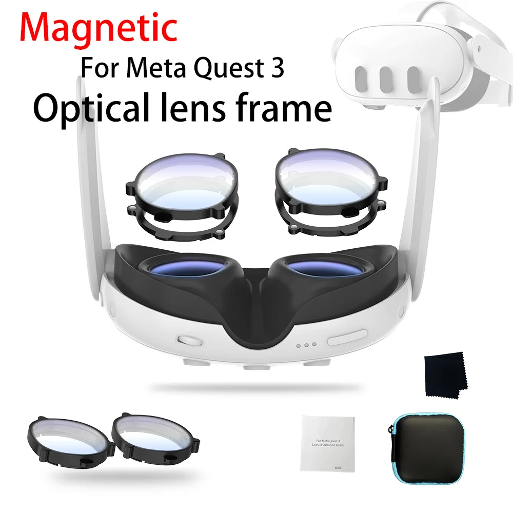 For Quest 3 Magnetic lens eyeglass frames anti-blue light optical lenses protection VR accessories for Oculus/Meta Quest 3