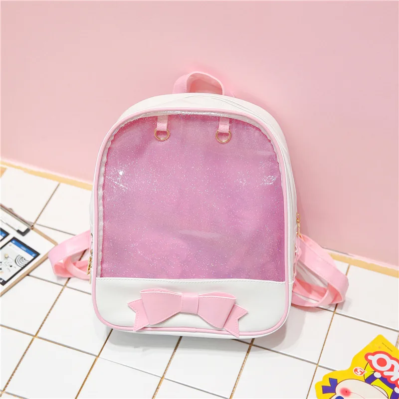 Clear Transparent Kawaii Backpacks Women Harajuku Bow-knot  display picture 3