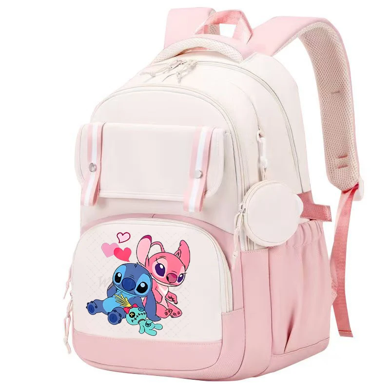 

Stitch Lilo Print Backpack Girls Boys Cartoon Disney Travel Bagpack Teen Schoolbag Large Capacity Stitch Bookbag Birthday Gifts
