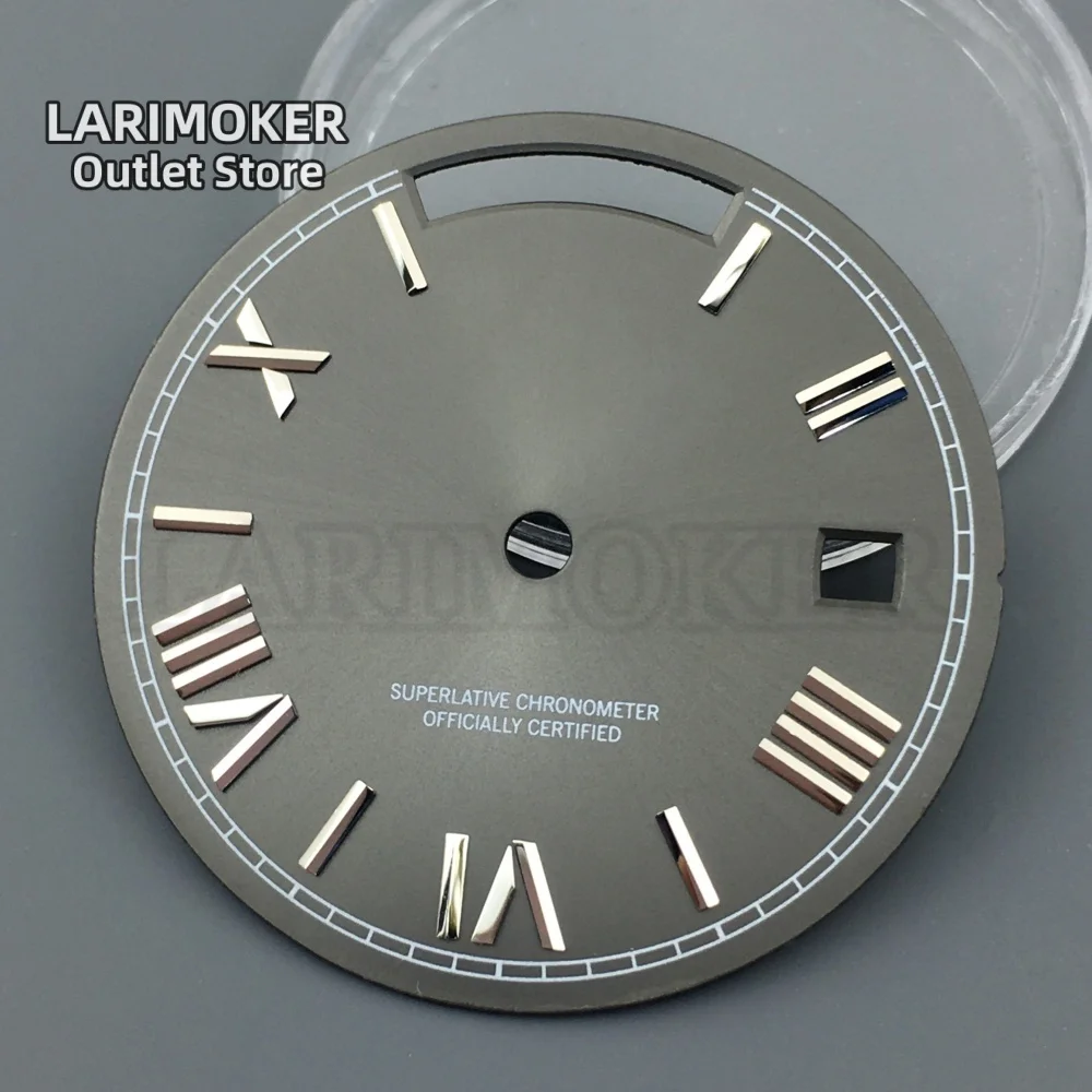 LARIMOKER 29 ミリメートルサンバーストローマ数字日付窓時計ダイヤル御代田 8285 ムーブメント時計アクセサリーに適しています