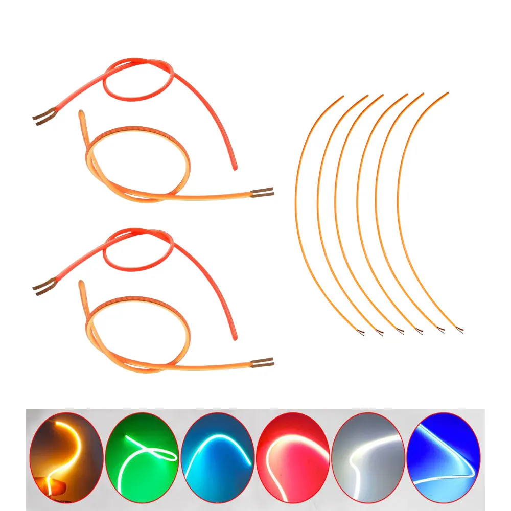 

LED Flexible Filament Edison Bulb Accessory DC3V 25/80/110/128/190/300MM Positive Negative Same End DIY Diode Filament DecorLamp