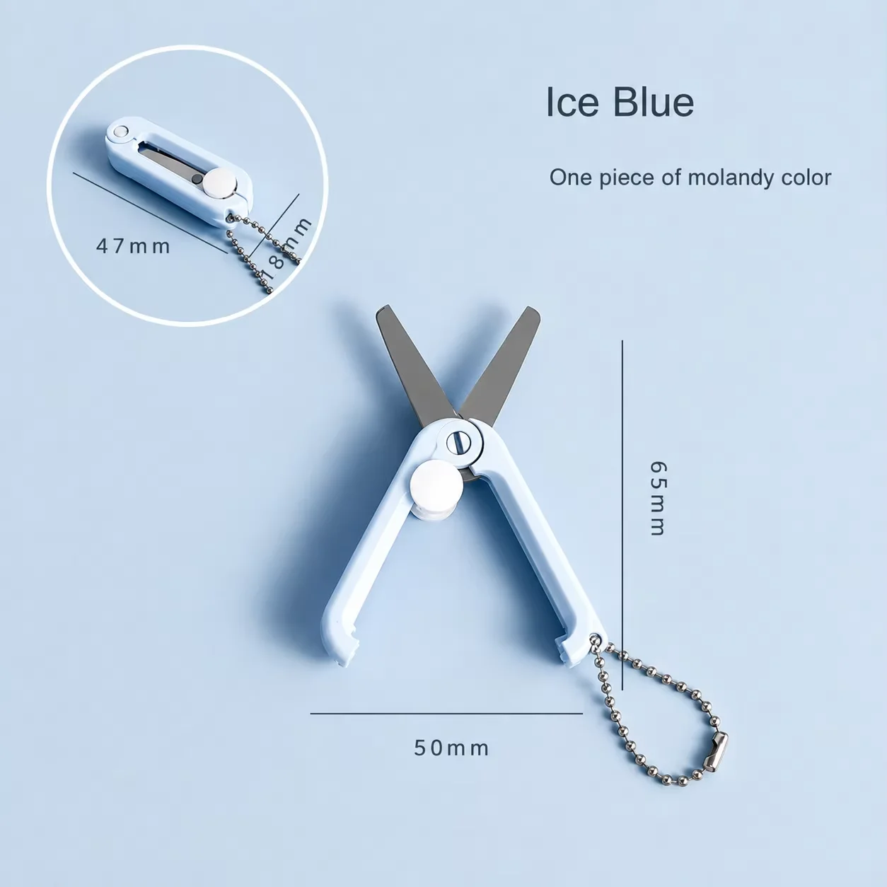 Simple Mini Portable Pocket Scissors for Paper Cutting, Cute Round-Head Scissors, Extendable Keychain Accessories