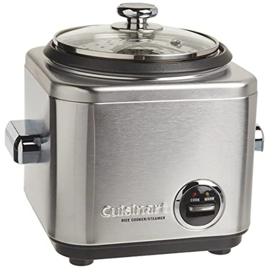 Kitchen rice cooker with stainless steel exterior in silver color, durable and easy-to-clean surface for consistent cooking