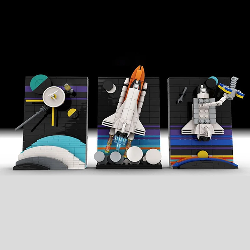 Bloques de construcción Moc para niños, juguete de ladrillos para armar nave espacial, modelo de lanzamiento de cohete, ideal para regalo