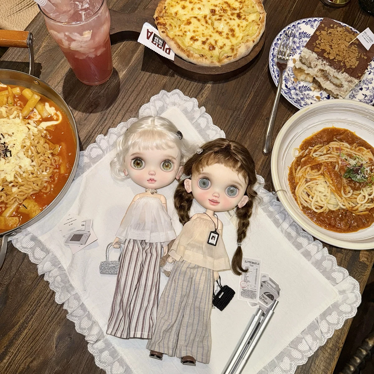 

Blyth Doll Clothe Accessories Simple Fashion City Lady Clothes Set White Tulle Top+Long Pant For 19 Joints OB24 Azone Doll Blyth