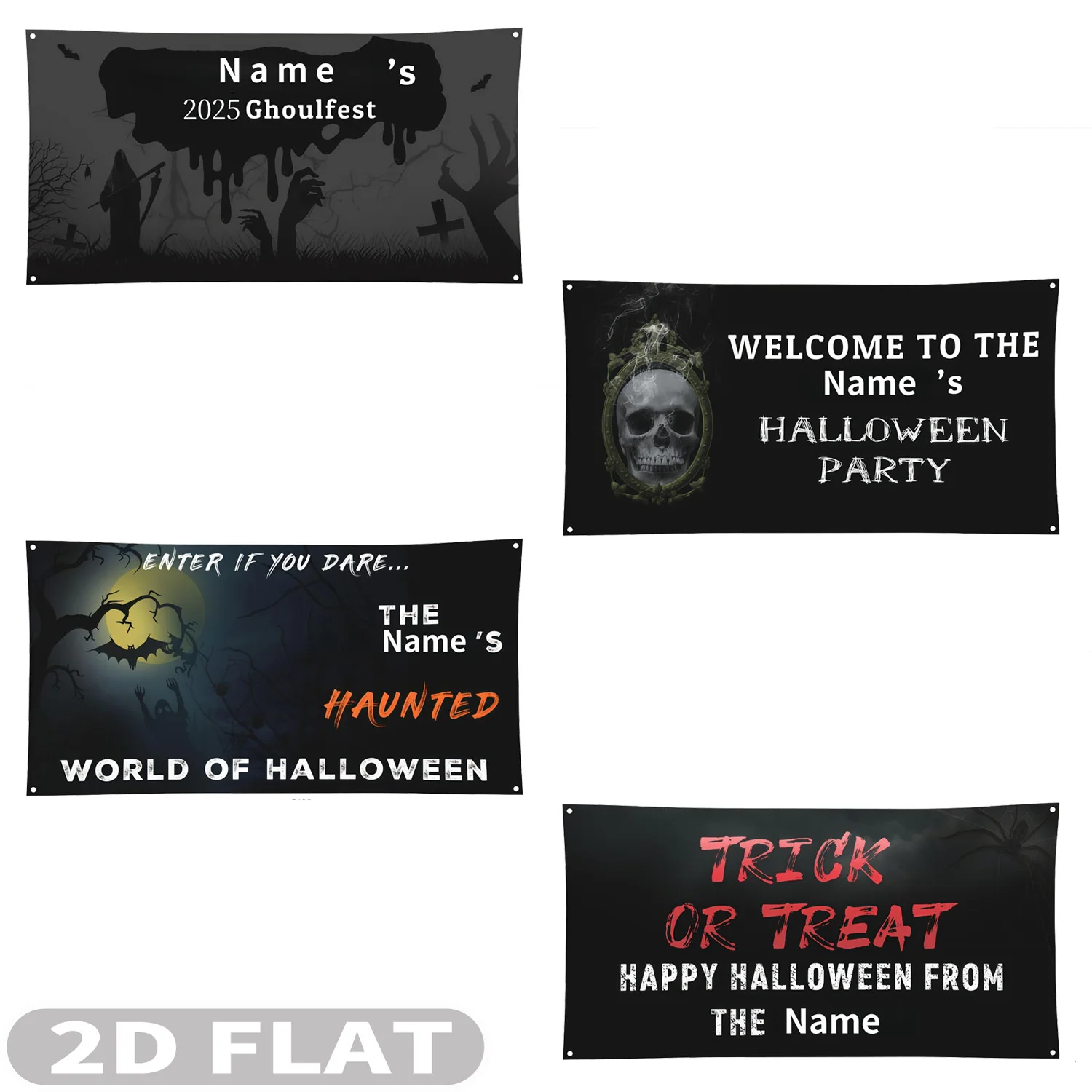 1pc Custom Halloween Party Banner, Custom 3x6ft