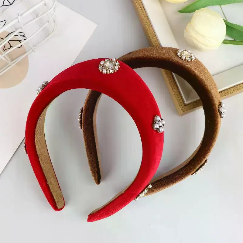 Bandeau en velours pour femmes, nouveau bandeau en épingle à cheveux rétro britannique européen et américain pour filles, couvre-chef de loisirs à domicile