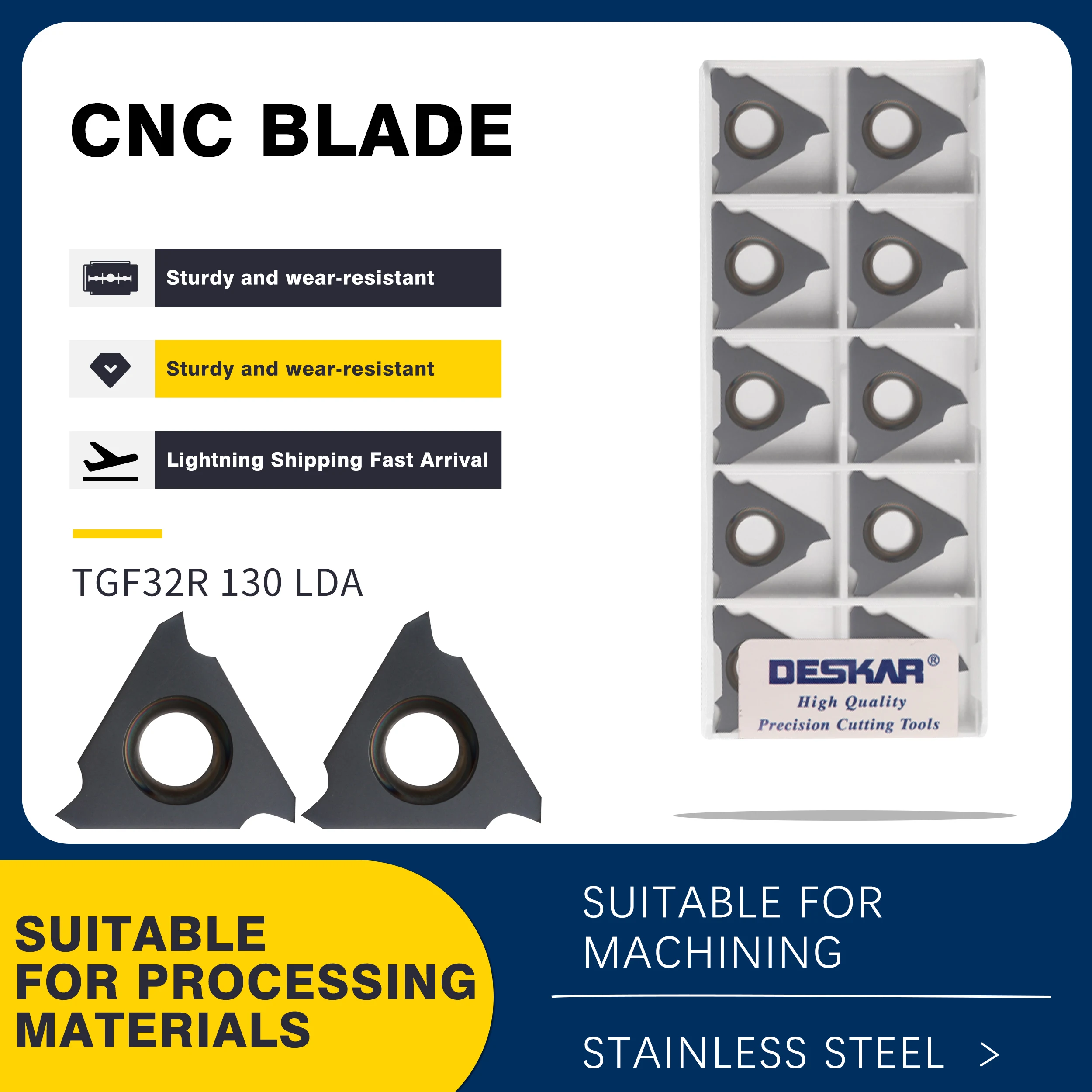 

Пазовые вставки TGF32R 130 135 140 145 150 155 160 170 LDA TGF32L165 175 180 190 LDA вставки для токарного станка с ЧПУ, стальной инструмент