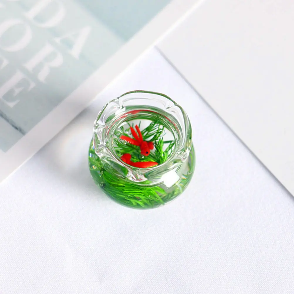 5Pcs Exquisite Mini Glass Fish Tank for DIY Layout Prop Child Safe Desktop Ornament Micro Decoration Simulated Mini House