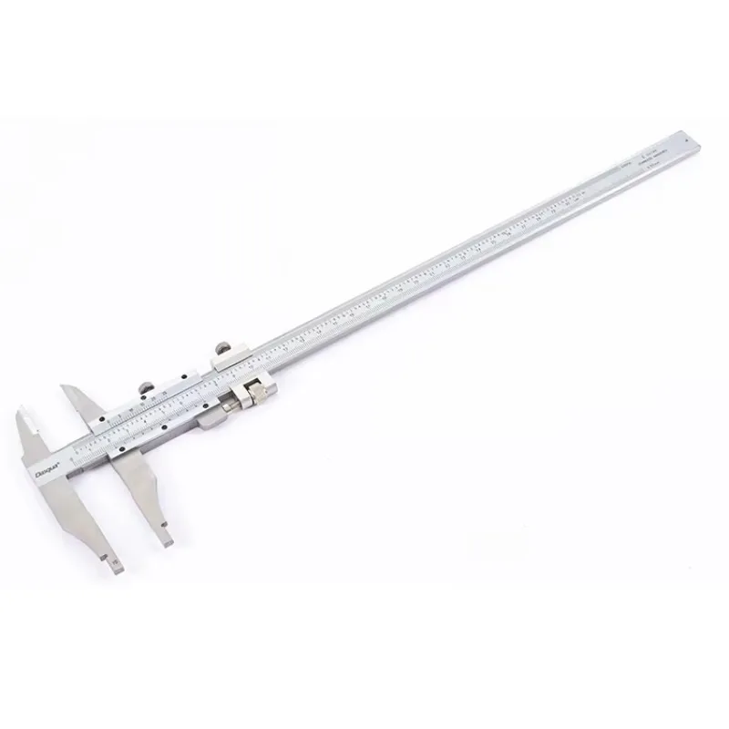 Dasqua alta qualidade 0-300mm 0-500mm 0-600mm 0-1000mm paquímetro analógico de aço inoxidável vernier tamanho grande com mandíbula longa