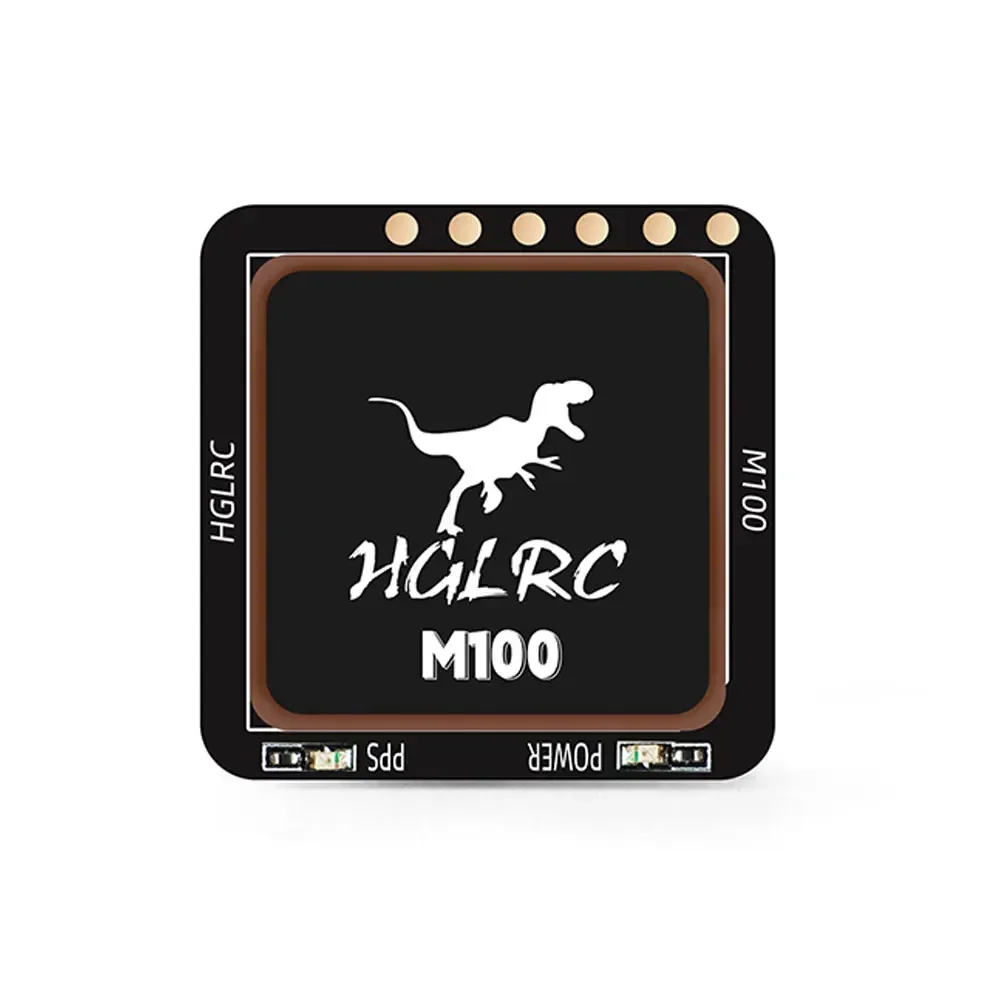 HGLRC M100-5883 M10 GPS-Modul mit Kompass, Keramikantenne, integrierten LED-Anzeigen, 21x21mm, für Flugzeug-FPV-Langstrecken-RC-Teile