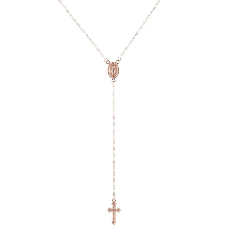 2023 New Fashion Vintage Christian Cross Bohemia Religious Rosary Pendant Necklace For Women Charm Jewelry Gifts Wholesale