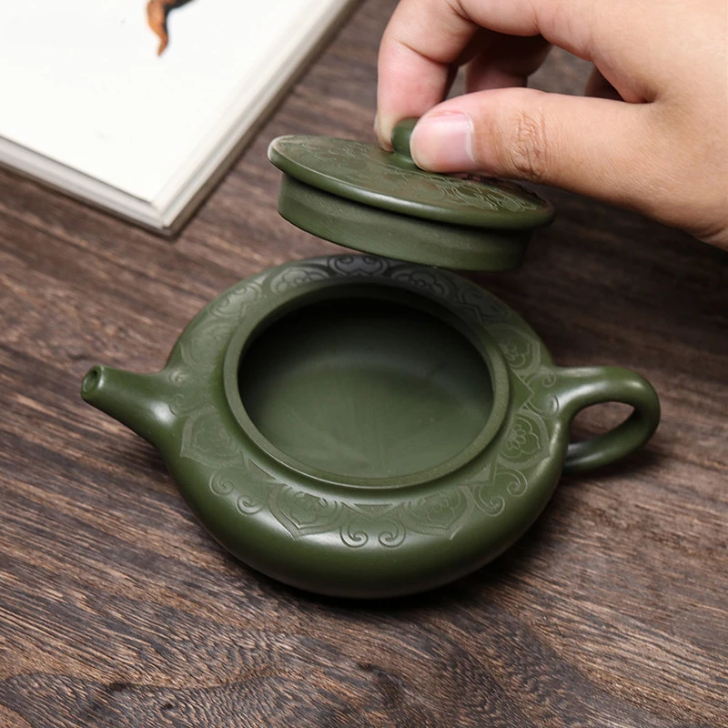 170cc Antique Yixing Purple Clay Teapot Raw Ore Green Mud Filter Tea Infuser Handmade Beauty Tea Pot Chinese Zisha Teaware