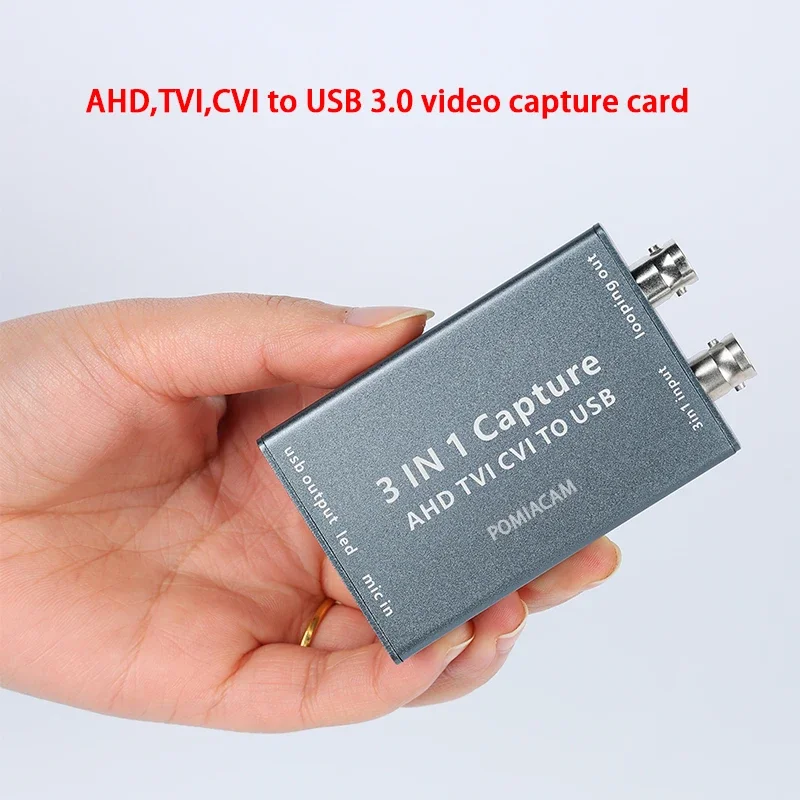 

3-in-1 Capture Video Capture Card TVI CVI Input USB2.0 Output Audio Video Capture Device 1080P HD Drive-free Support Loop Out