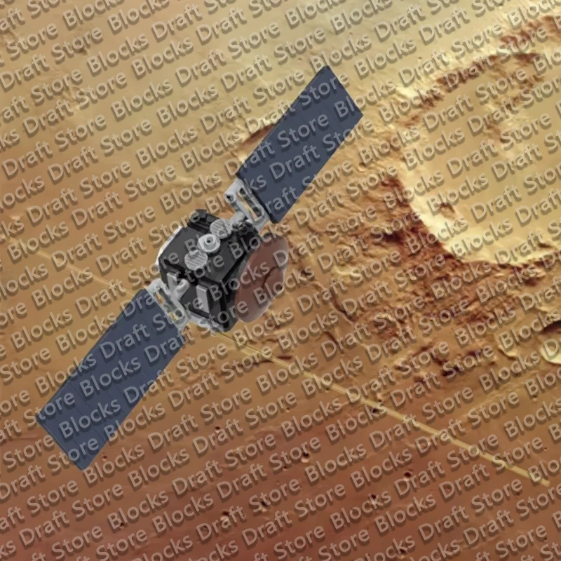 QWERT Mars Express Spacecraft Model MOC Building Bricks War Equipment Modular Technology Gifts Holiday Assemble Toys Ideal Gift