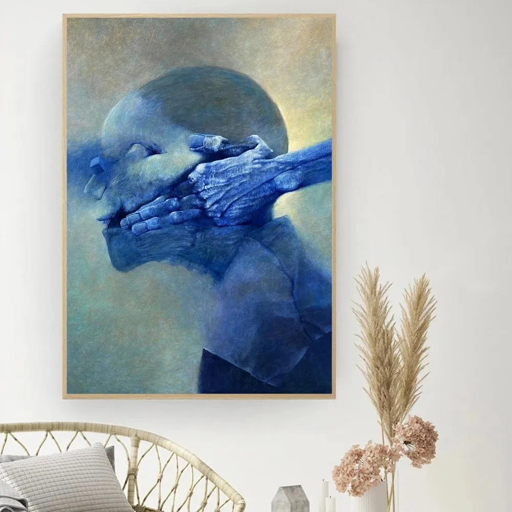 Zdzislaw Beksinski Art Poster DIY Vintage Movie Poster Wall Art Painting Study Stickers Small Szie Wall Painting