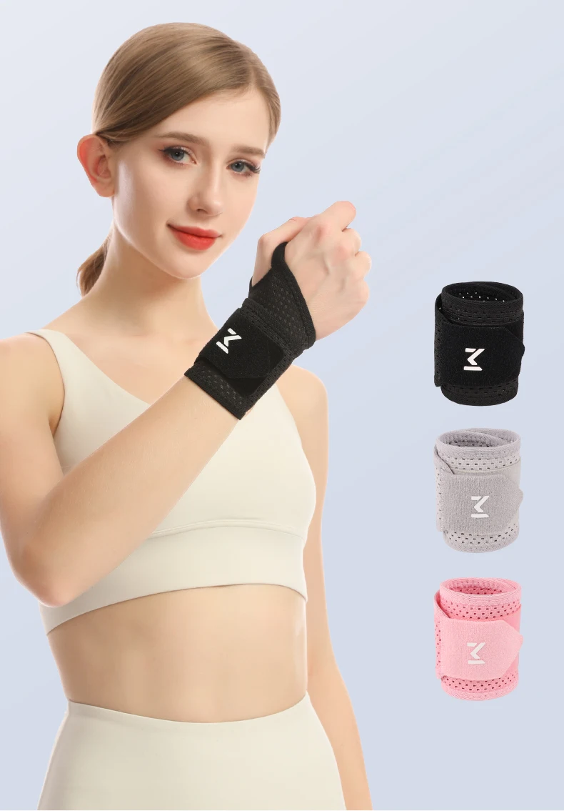 1pc Einstellbare Handgelenk Strap Sport Handgelenk Unterstützung Klammer Schwarz Gewichtheben Armband Für Männer & Frauen Badminton Tennis Gym – Detail 1