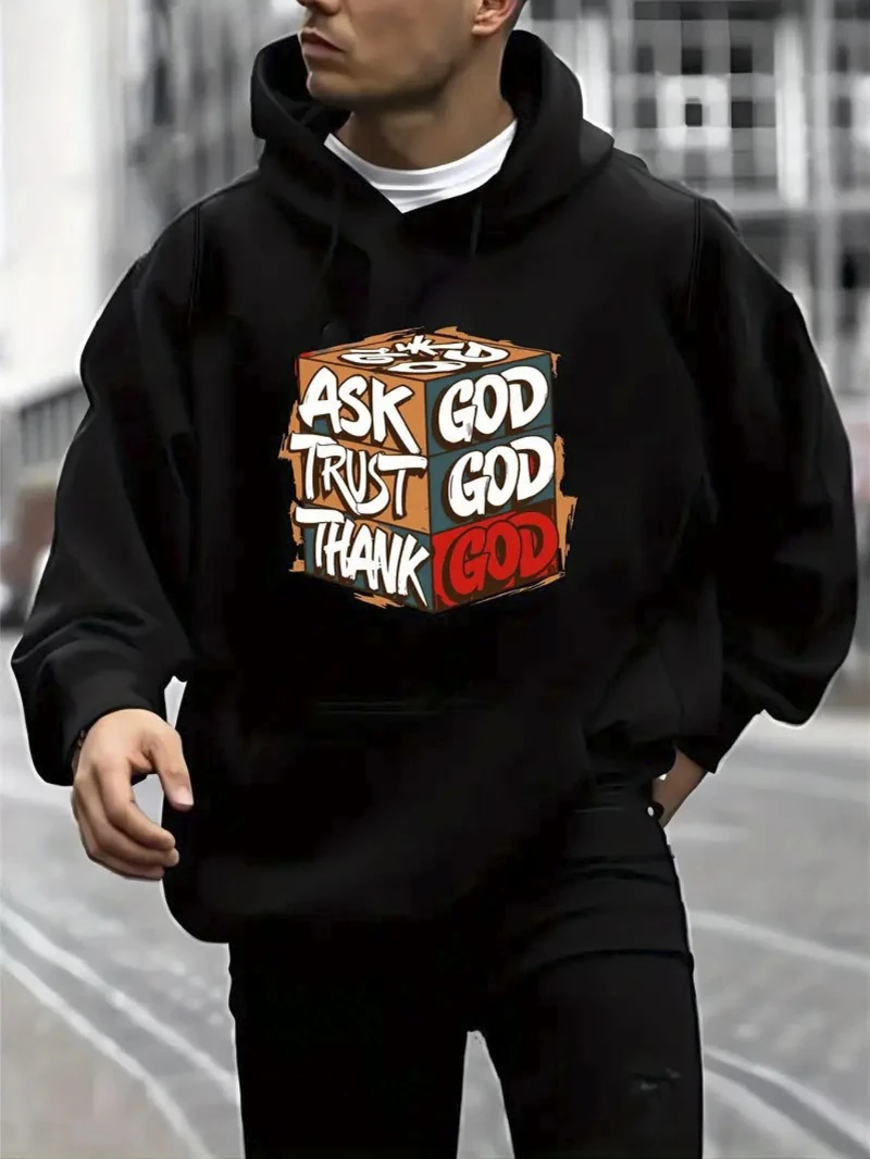 

2025 Autumn and Winter Men's Plus Size Hoodie Men Round Neck Religious High-end Luxury Is for Both Men and Women Top