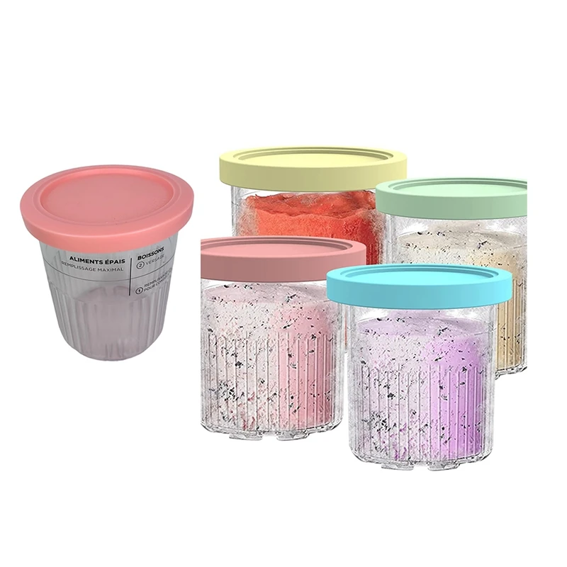 800Mlpints With Lids Containers Replacement For Ninja Creami Deluxe 5 Pack, Compatible With NC500 NC501 Series