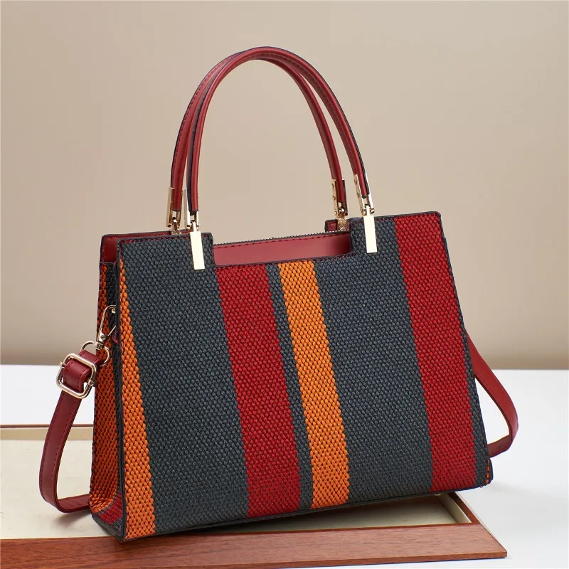 

Women's Bag Elegant Handbag Fashion Contrasting Color Atmospheric Shopping Tote Bag Large-capacity High-end Messenger Bag