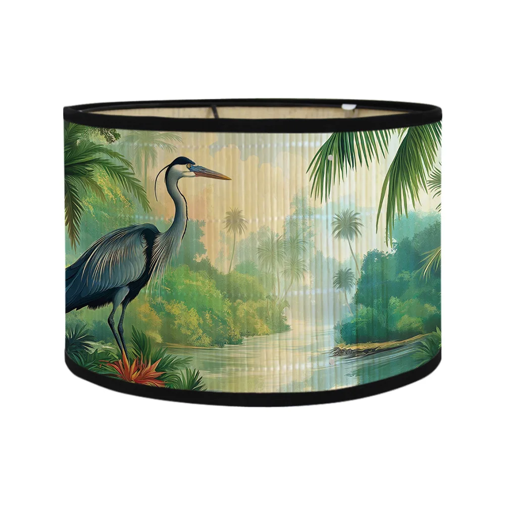 Desk Lamp Shade E27 Lamp Holder Accessories Bamboo Printed Lampshade Home Decoration for Pendant Light Floor Lamp