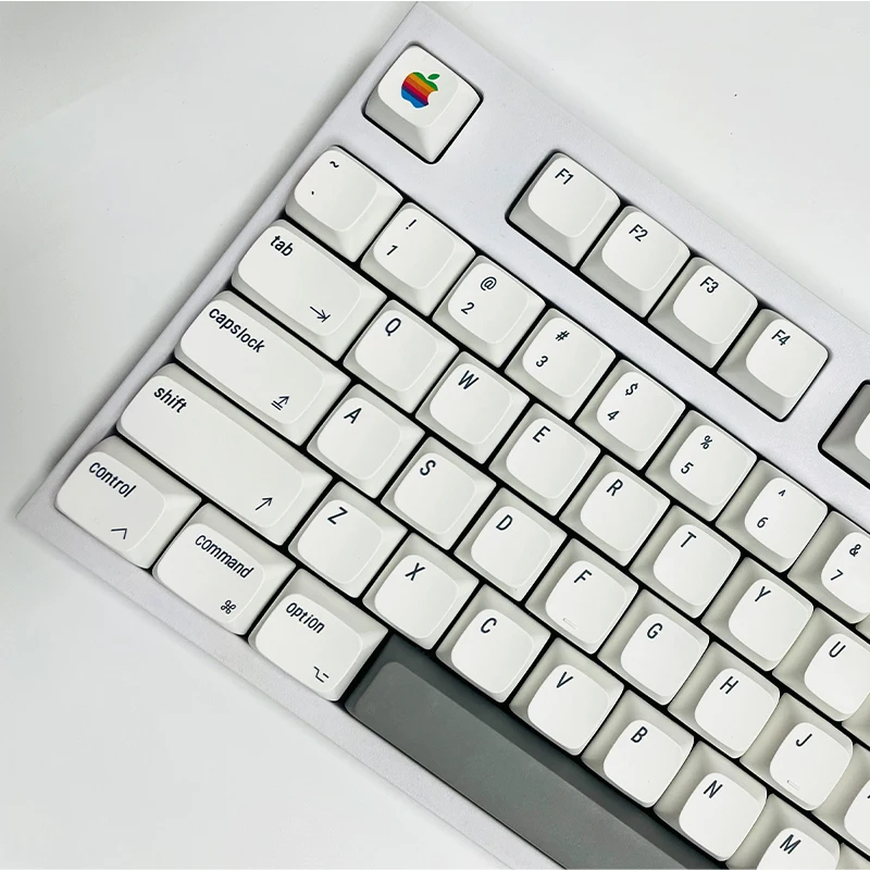 MAC Style White Theme Keycaps Set PBT Sublimation Keyboard Caps Custom XDA Profile Keycaps for Mechanical Keyboard Hangul Keycap