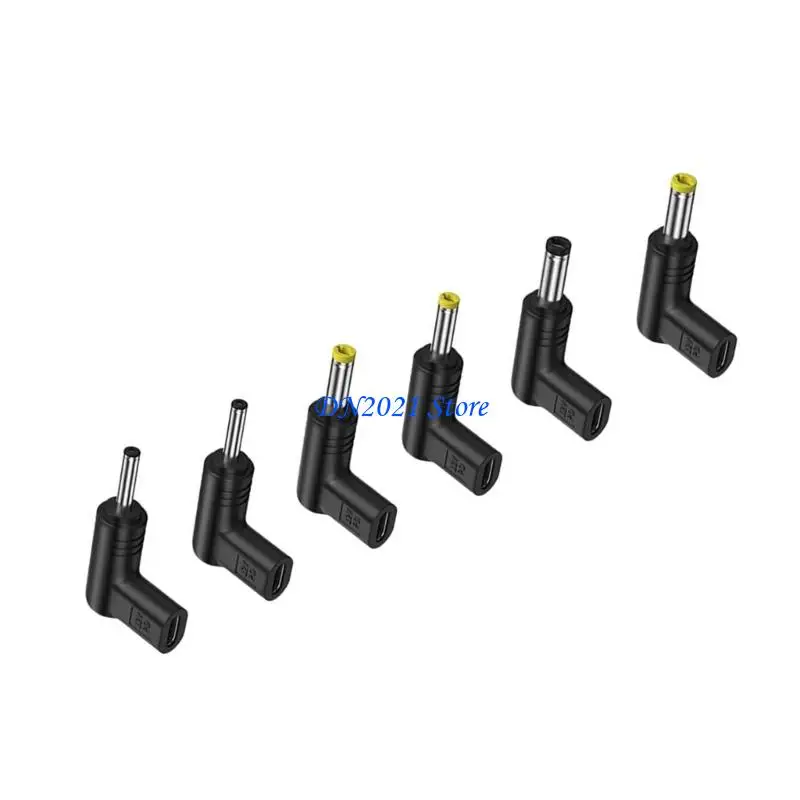 F3KE 90 Degree Type C to DC3.0 3.5 5.5 Adapter for Space Efficient Devices Connection