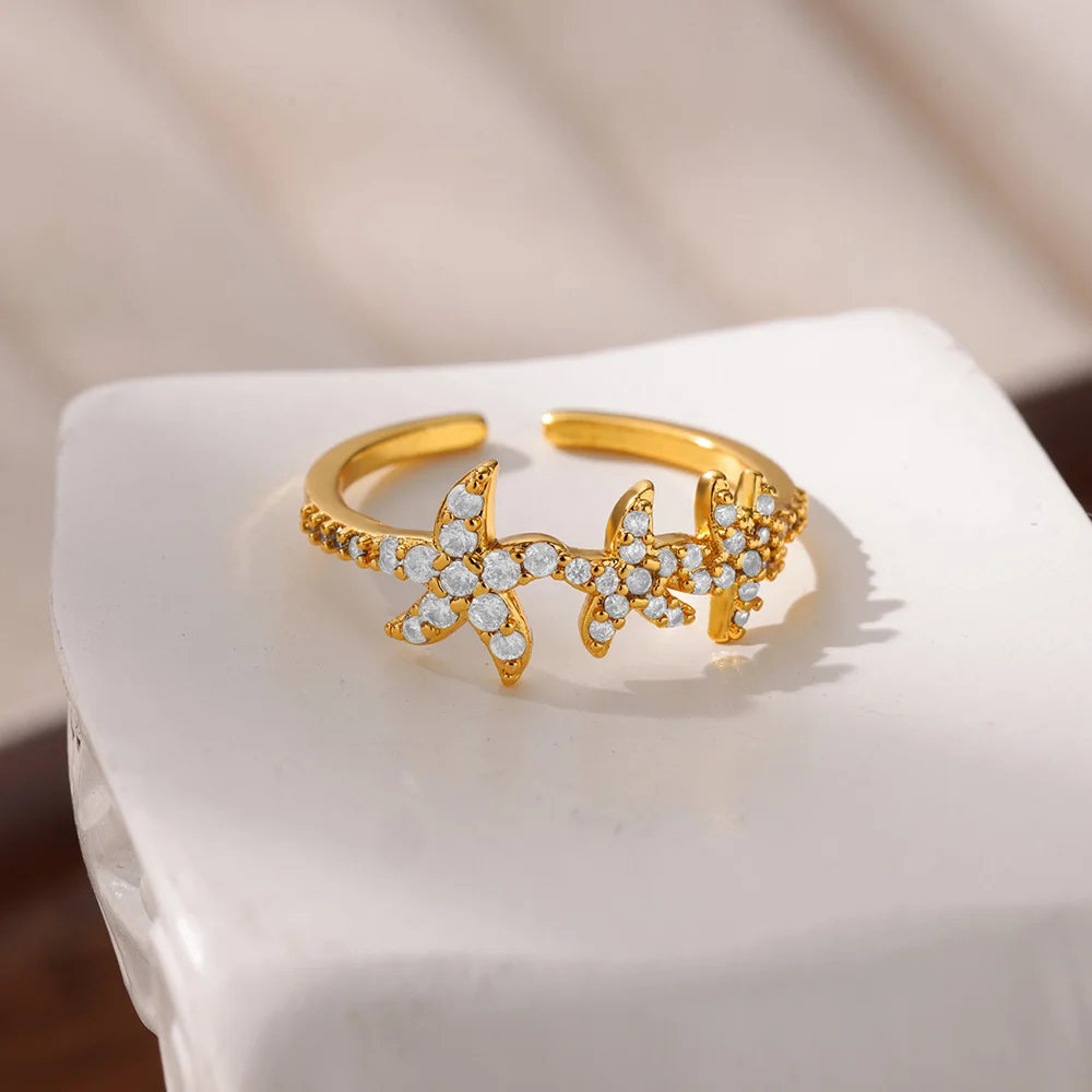 Stainless Steel Opal Sun Rings for Women Gold Color Vintage Imitation Pearl Adjustable Wedding Ring Aesthetic Fashion Jewelry