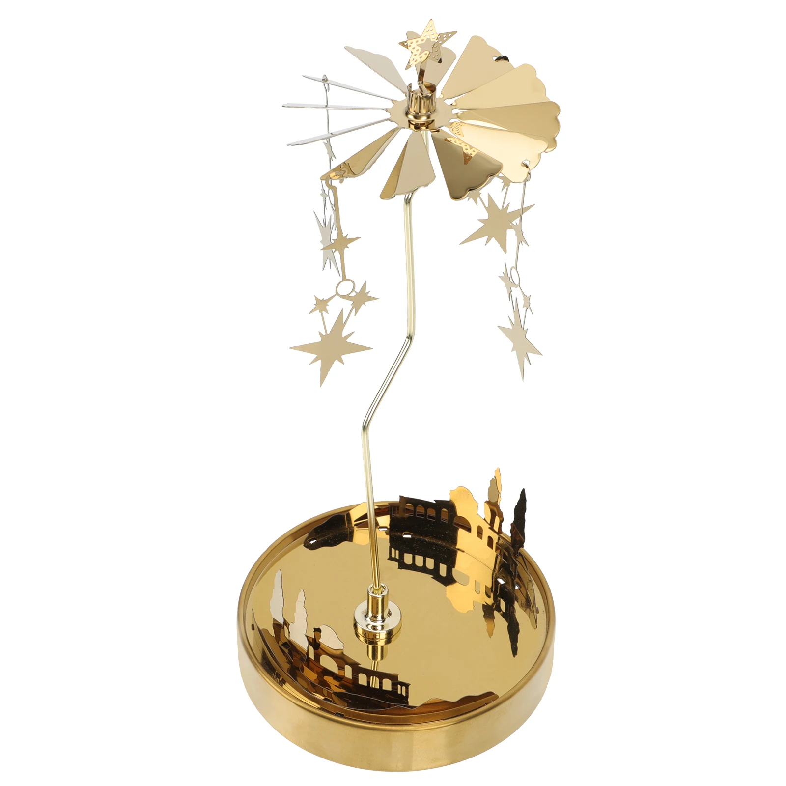 

Stainless Steel Aromatherapy Holder Rotating Tea Plate Wedding Decorative Tray Tabletop Candlestick Festive Supplies