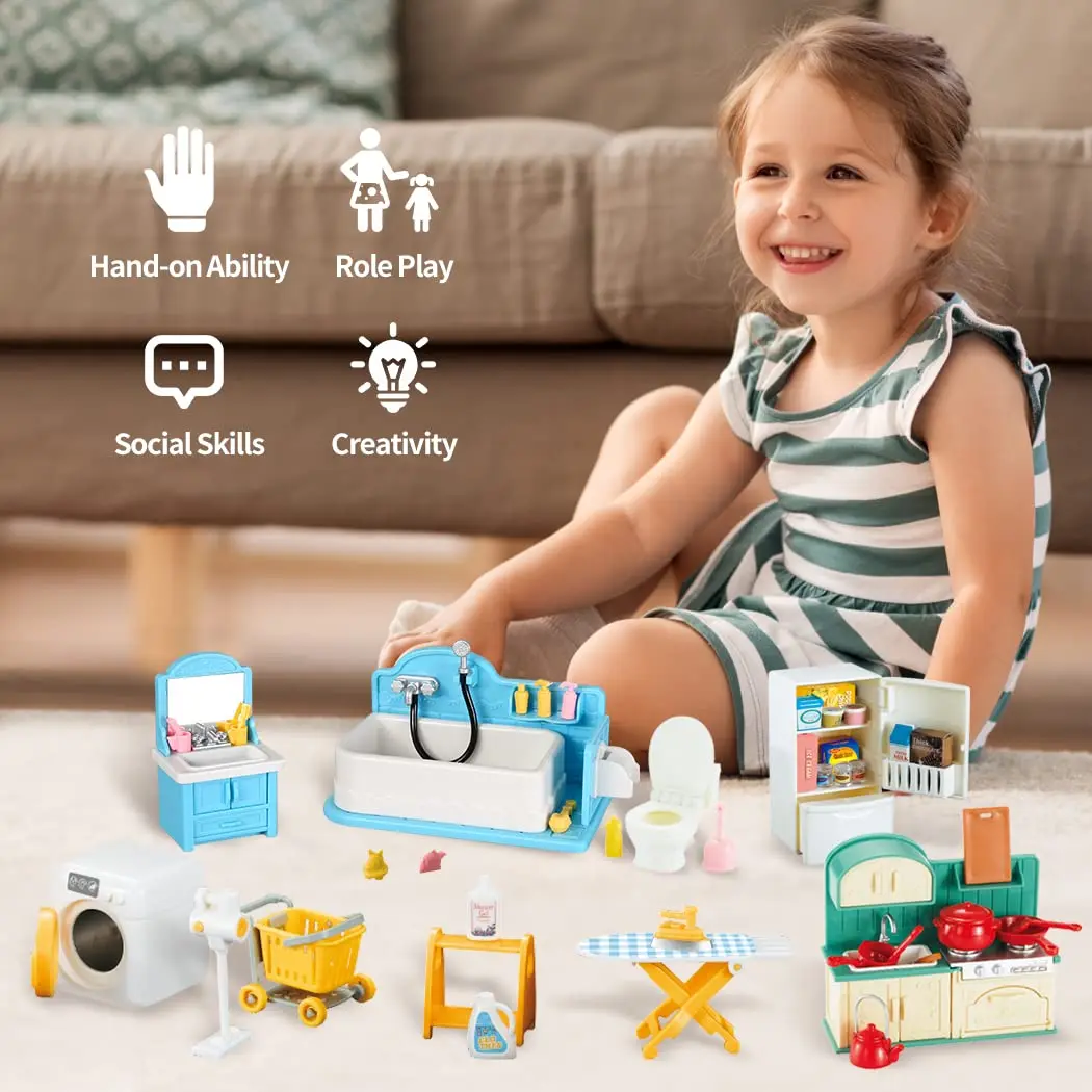 1:12 conjunto de móveis para casa de brinquedo em miniatura montessori brinquedo de cozinha mini acessórios para casa de bonecas em miniatura fingir jogar presentes para meninas brinquedos