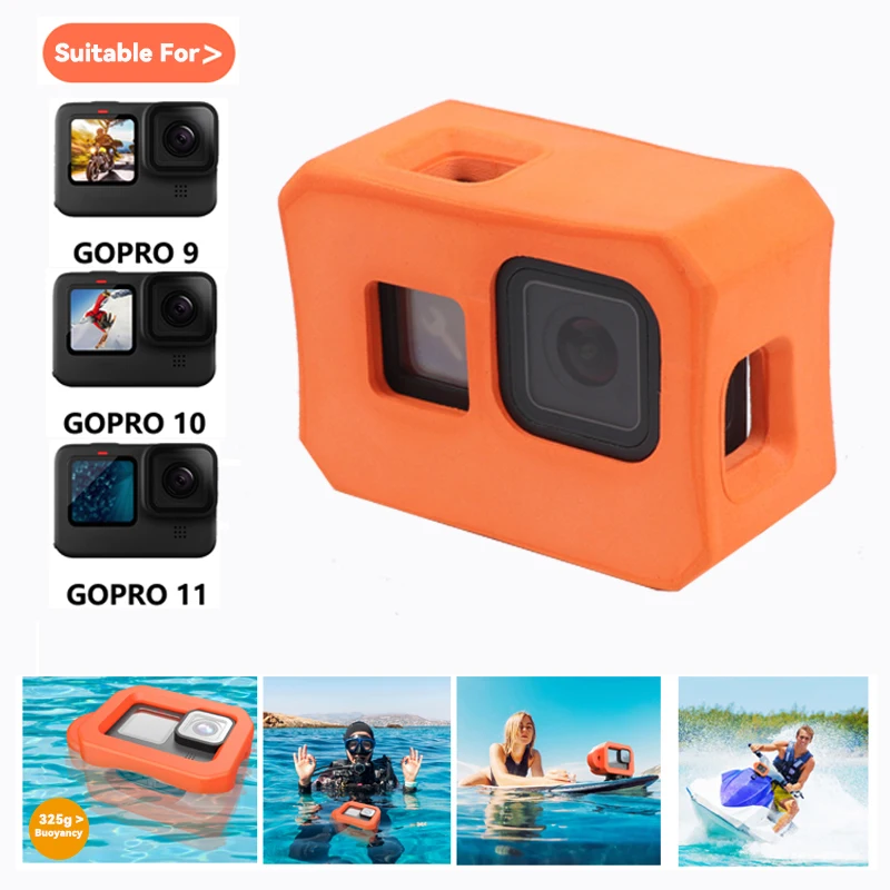 

For Gopro 9 10 11 Accessories Waterproof Diving Floating Floaty Case Frame Surfing Foam Float For Go Pro Hero10 11 Action Camera