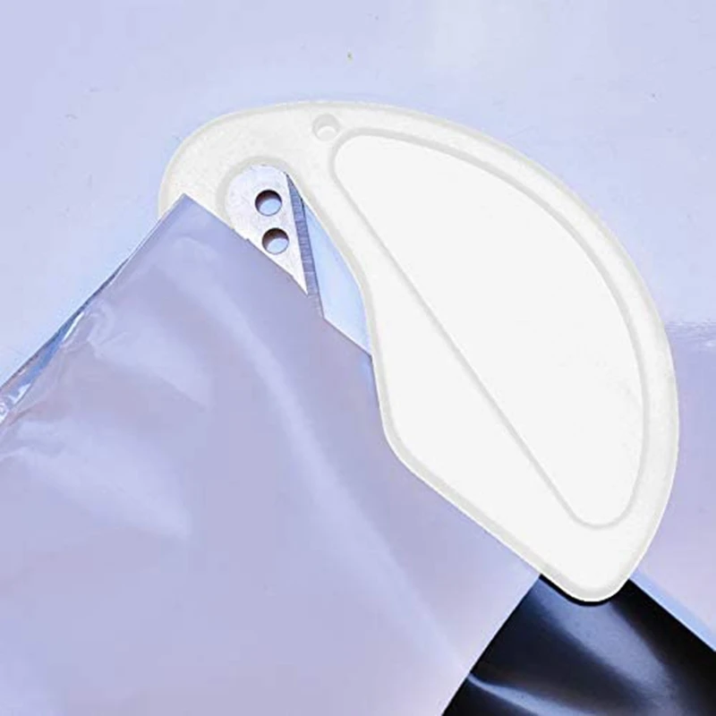 Taglierina per carta A66F, tagliacarte, taglia buste in ABS, tagliacarte per posta con coltello per carta a lama, tre confezioni, bianco