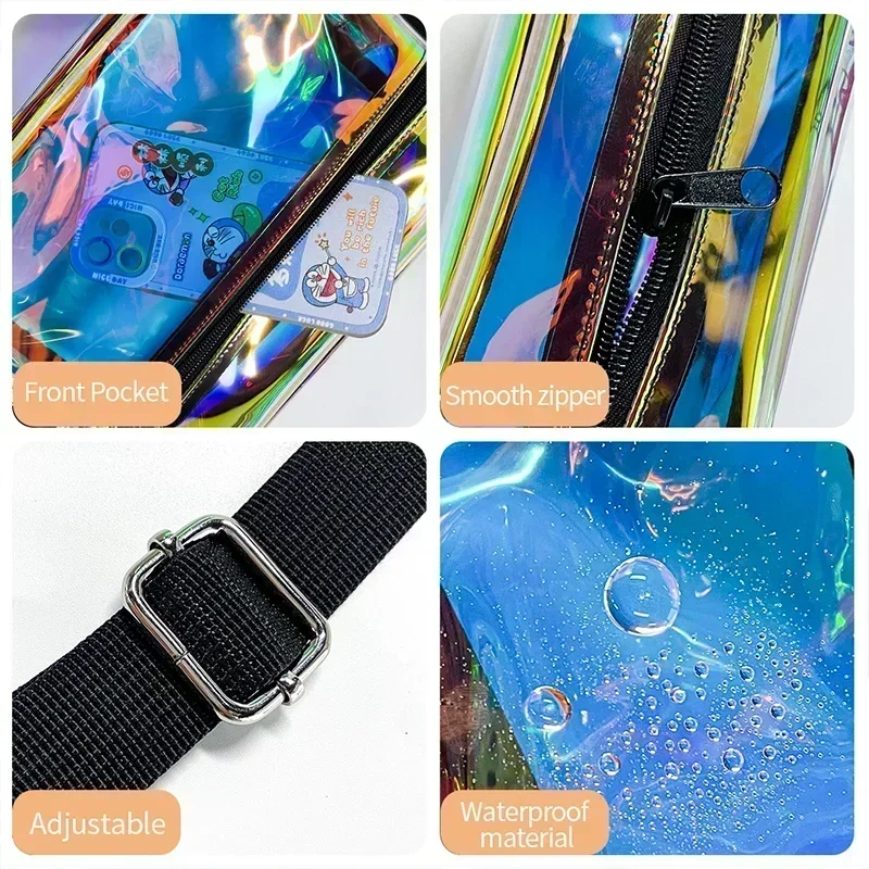 ONEART holographic Crossbody bag for Women,iridescent Shoulder Bag with Adjustable Strap,Fashion Fanny Pack for Concerts