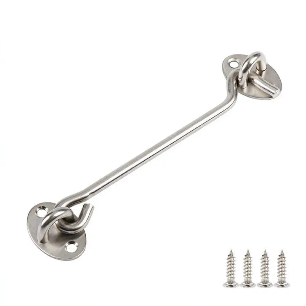 Heavy Duty Black Stainless Steel Wind Hook Latch Security Hardware Window Door Gate Catch Silent Stopper Holder