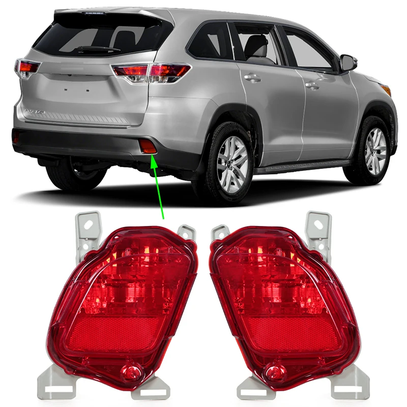 

Rear Bumper Tail Turn Signal Reflector Parking Brake Fog Lamp Cover For Toyota Highlander 2015 2016 2017 2018 2019