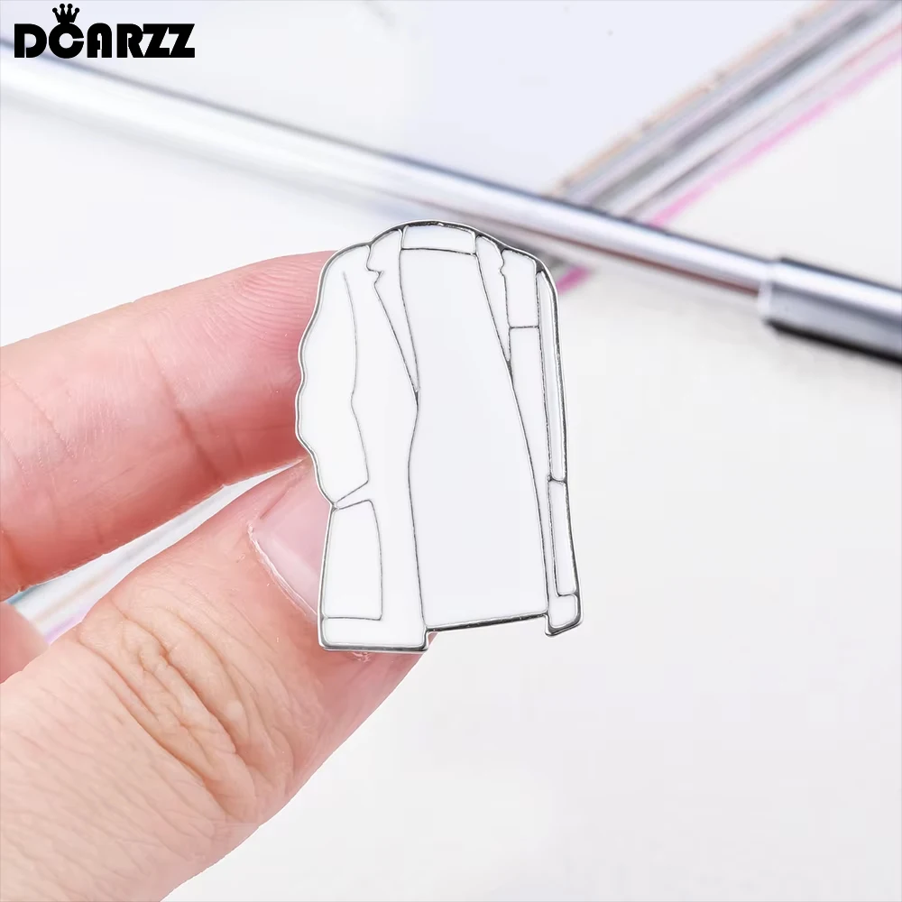 DCARZZ Medical Withe Coat Enamel Pin Doctor Nurse Scientist Lab Jewelry Lapel Hat Collar Badge Gifts for Collection