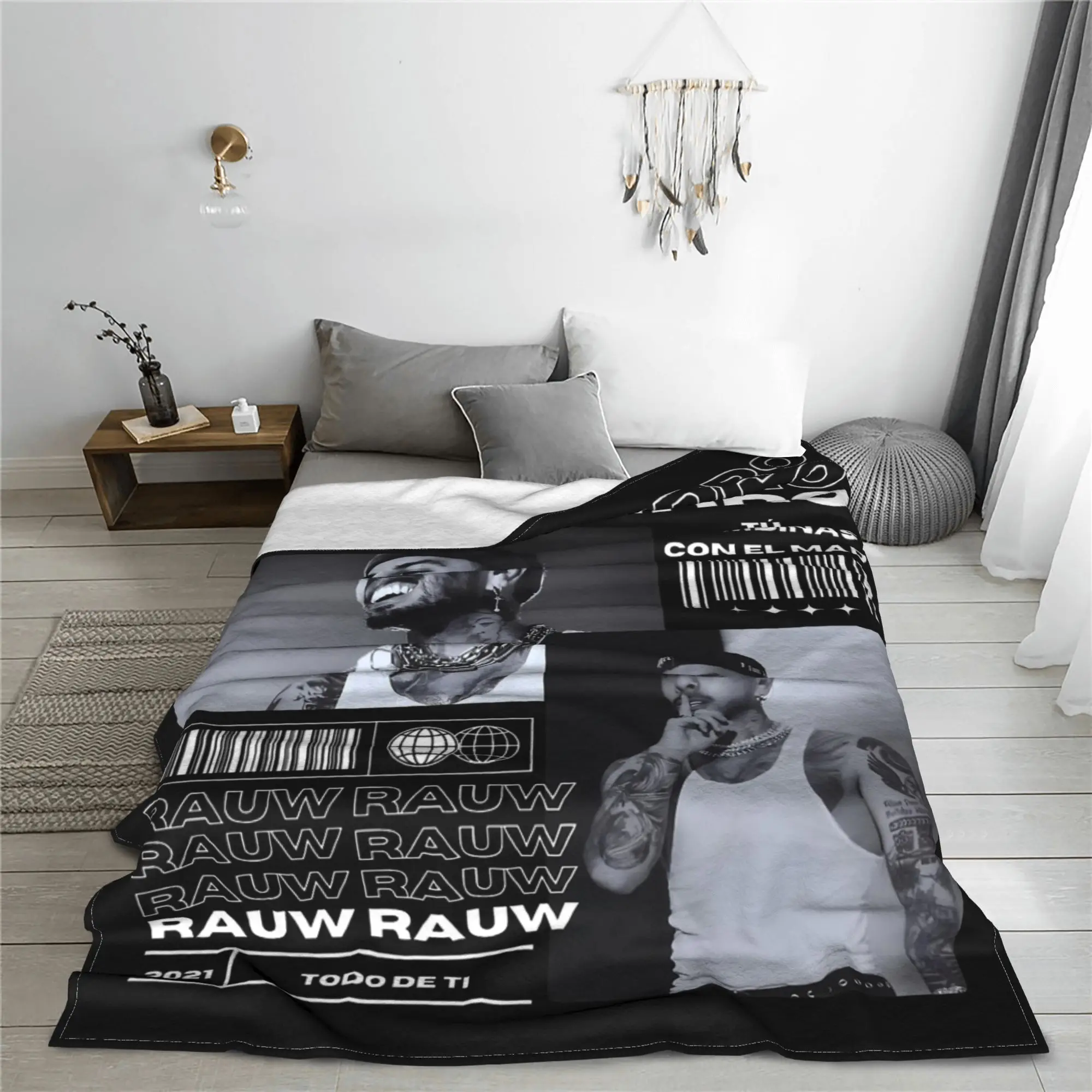 Rauw Alejandro بطانيات الصوف المطبوعة متعددة الوظائف خفيفة الوزن رقيقة رمي بطانية للأريكة المفارش في الهواء الطلق #6