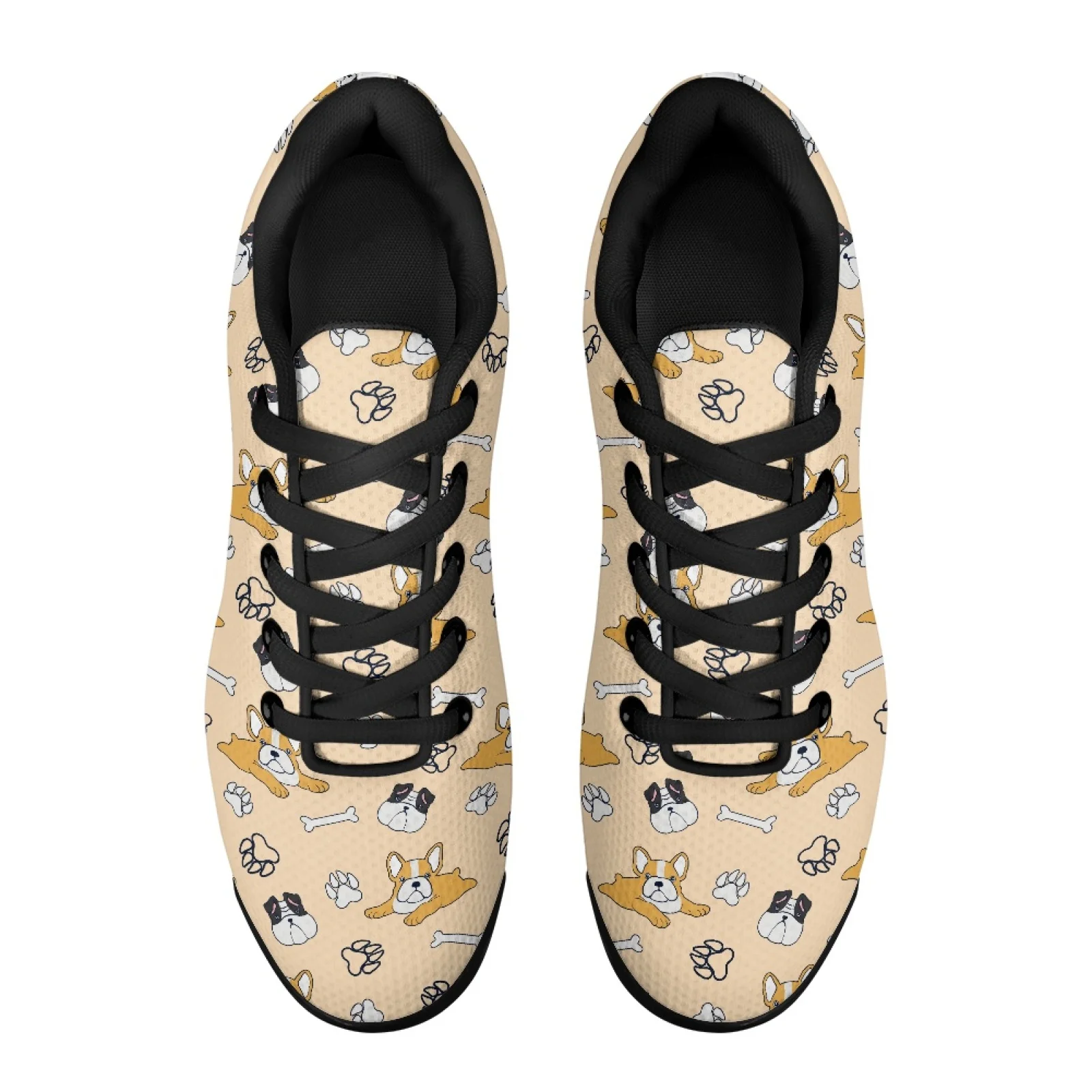PENSTROLL Puppy Paw Print Tennis Shoes Mesh Lace Up Sneakers Modern Sports Shoes for Walking