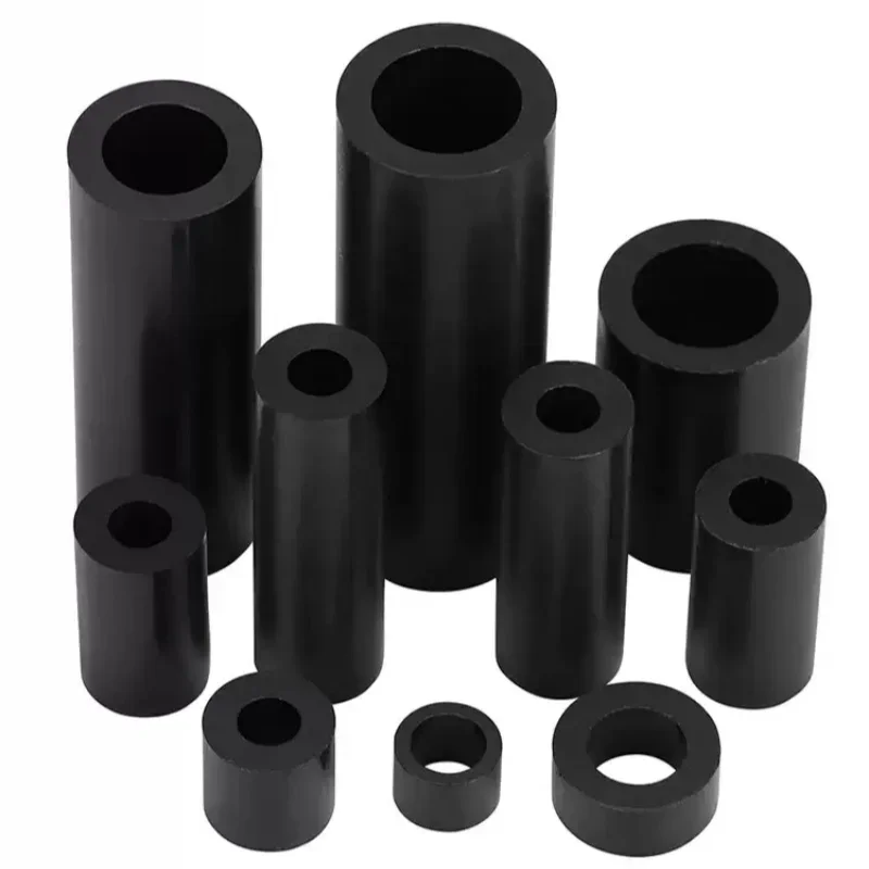 M11 M14 M16 M18 Black Abs Non-threaded Hollowed Nylon Spacer Round Hollow Standoff Washer PCB Board Screw