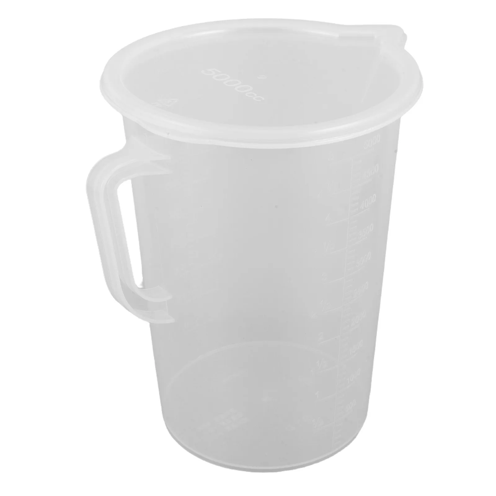 5000Ml Measuring Cup Transparent Plastic Graduated Liquid Measuring Jug with Handle Lid Pour Spout for Home Kitchen Cafe Tea