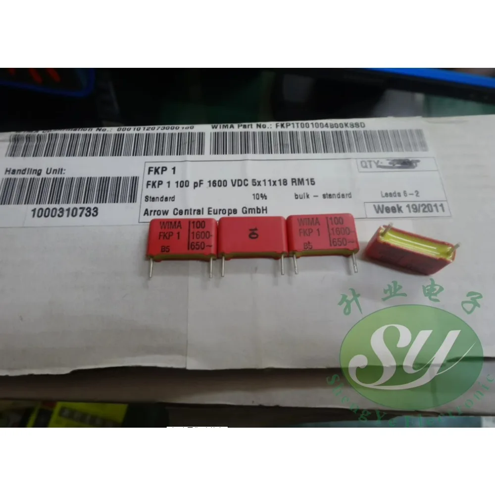 

5PCS FKP1 0.0001uF/1600V 0.1nf 100pf 101 Brand new 15mm high-precision 10% film capacitor