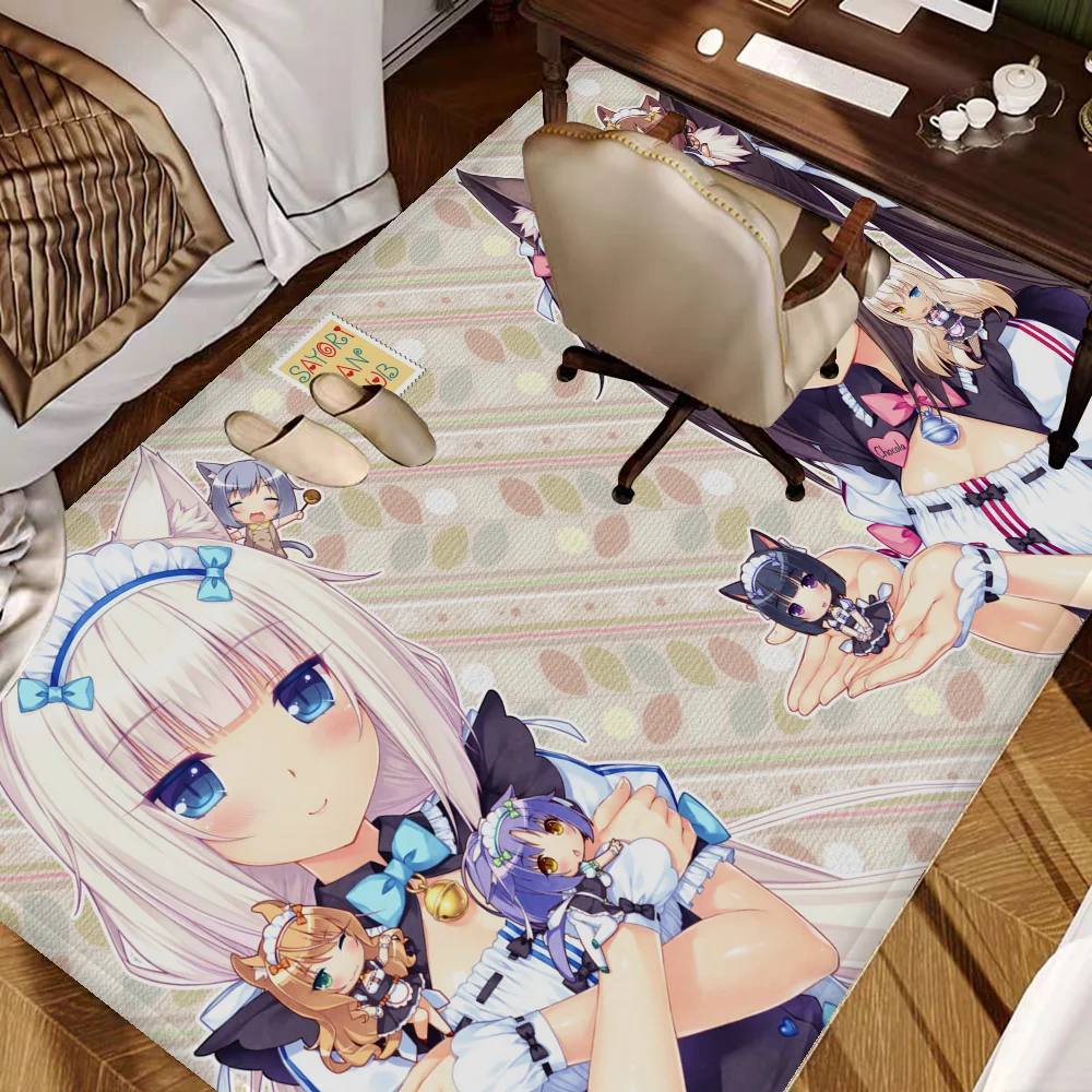 Nekopara Japanese Anime Floor Mat INS Style Soft Bedroom Floor House Laundry Room Mat Anti-skid Bedside Area Rugs