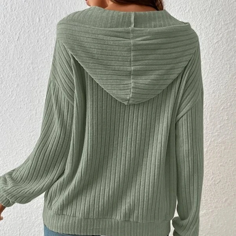 المرأة الخريف هوديس عارضة طويلة الأكمام الرباط متماسكة سترة فضفاضة مقنعين البلوز مع جيب الشارع الشهير البلوز قمم