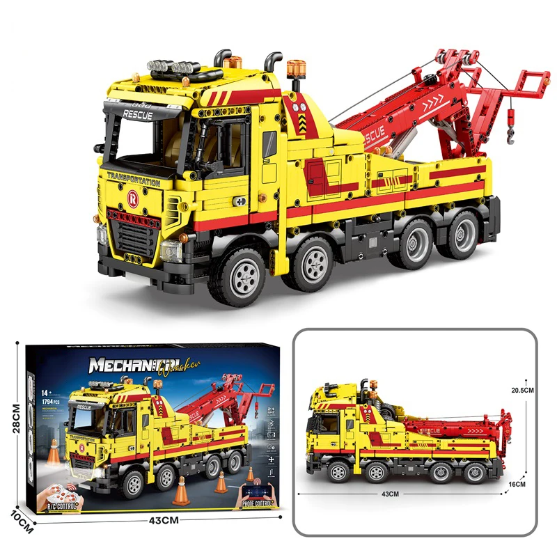1794PCS Wrecker TECHNICAL RC Auto Building Blocks Camion di Salvataggio STEM Ingegneria Modello di Auto di Controllo Remoto Mattoni Giocattoli Per Bambini Regali