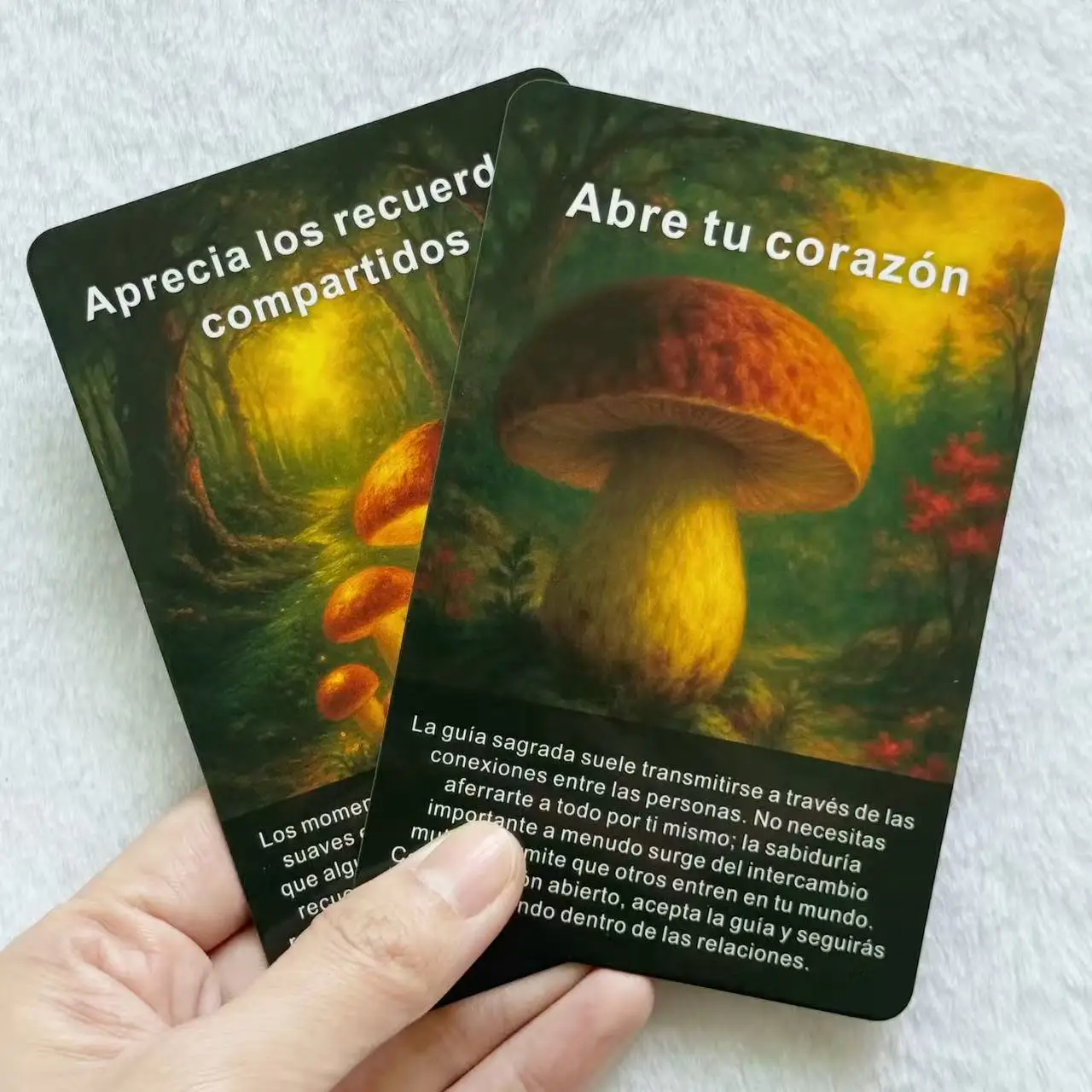 سطح أوراكل إسباني، 48 بطاقة أوراكل الحكمة للفطر، النمو الشخصي، الوضوح ومصير المستقبل، 12*8 سم، مجموعة هدايا للأصدقاء #6