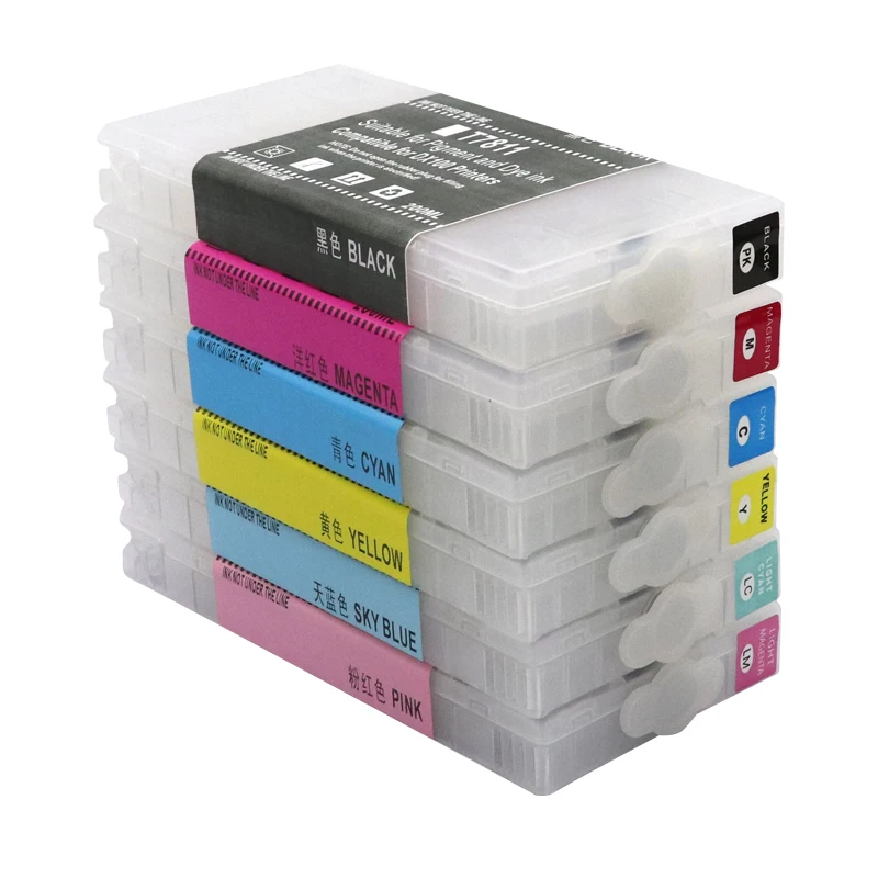 T7811-T7816 Compatible Empty Refillable ink cartridge with chips For Fujifilm Frontier-S DX-100 Fuji DX100 Printer 200ML/PC