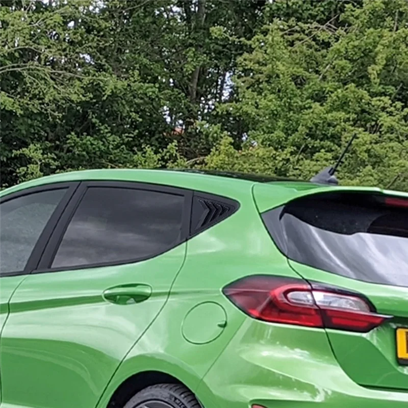 A04E-Car Rear Triangular Window Louvers Shutters Blinds Cover Trim For Ford Fiesta MK8 2018+