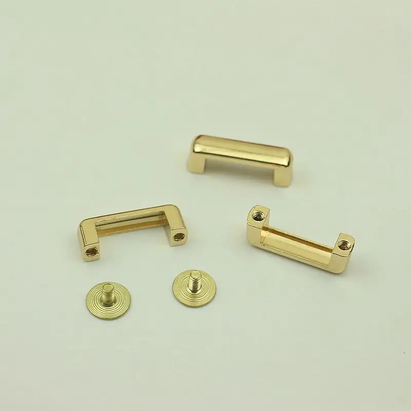 30Pcs 16mm Metal Bag Deco Buckles Arch Bridge Hanging Hooks Screw Connector for Bags Strap DIY Leather Crafts Accessories